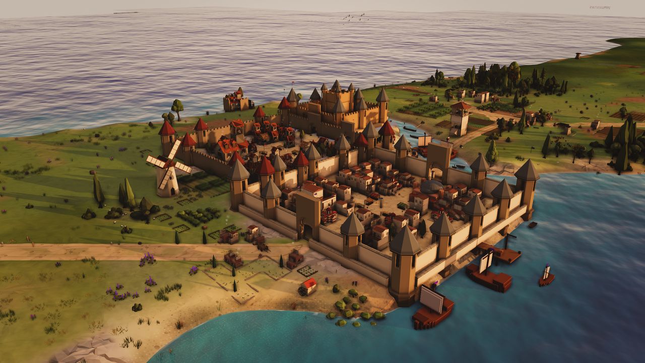 1453 haritasında surlarla çevrili Konstantinopolis; Haliç ağzında limanlar, kıyıda gemiler, altın saatin sıcak ışığı.